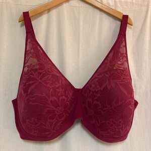 BALI Breathe Plus Size Raspberry Pink Lace Bra 3XL